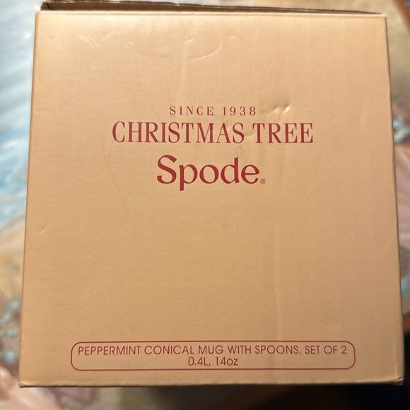 NIB Spode Christmas Tree mug set with spoons - Picture 4 of 16